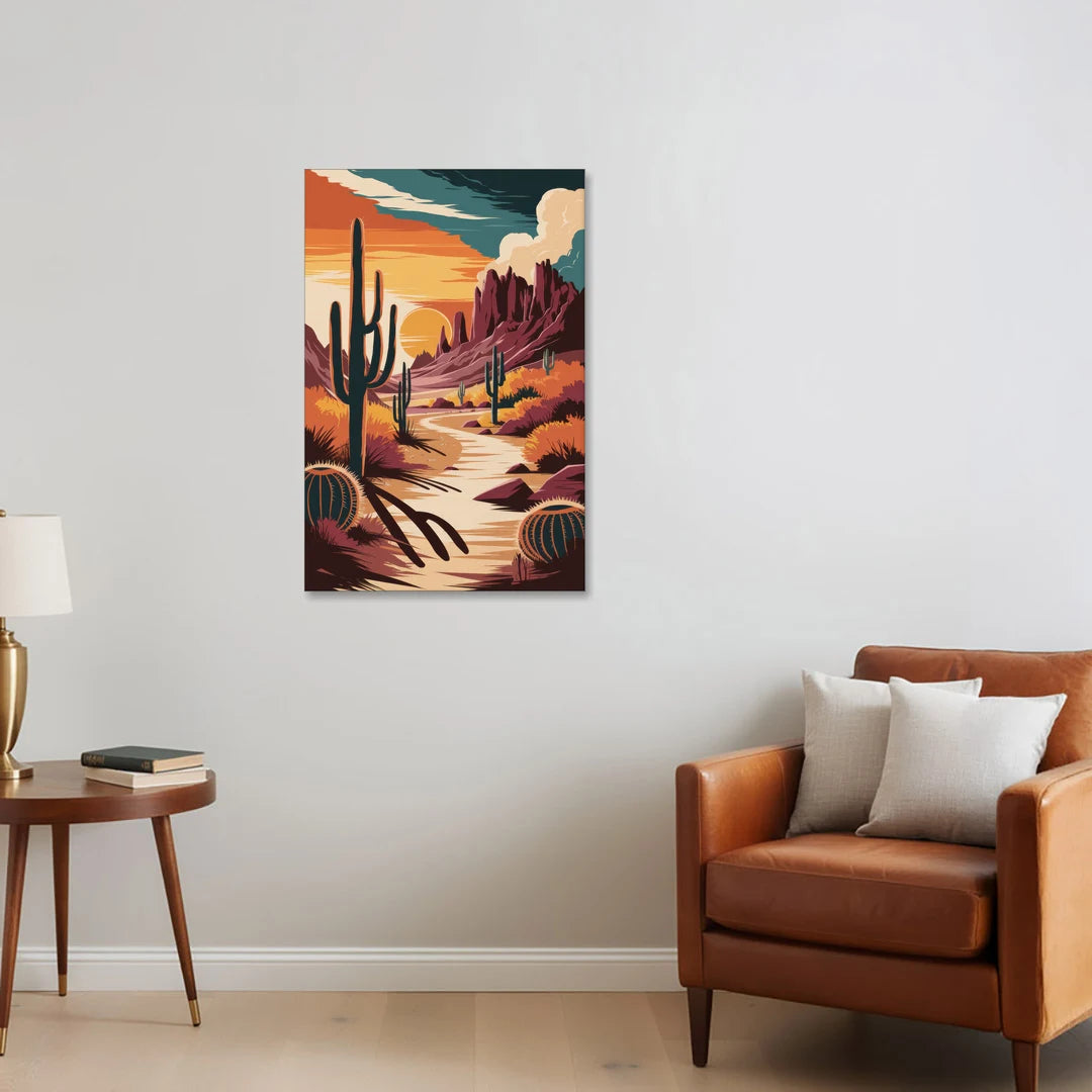 Tombstone Desert Sunset - Canvas Wall Art - Sofa - 24x36