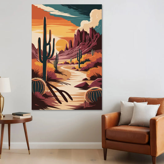 Tombstone Desert Sunset - Canvas Wall Art - Sofa - 40x60