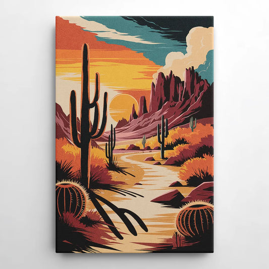 Tombstone Desert Sunset - Canvas Wall Art