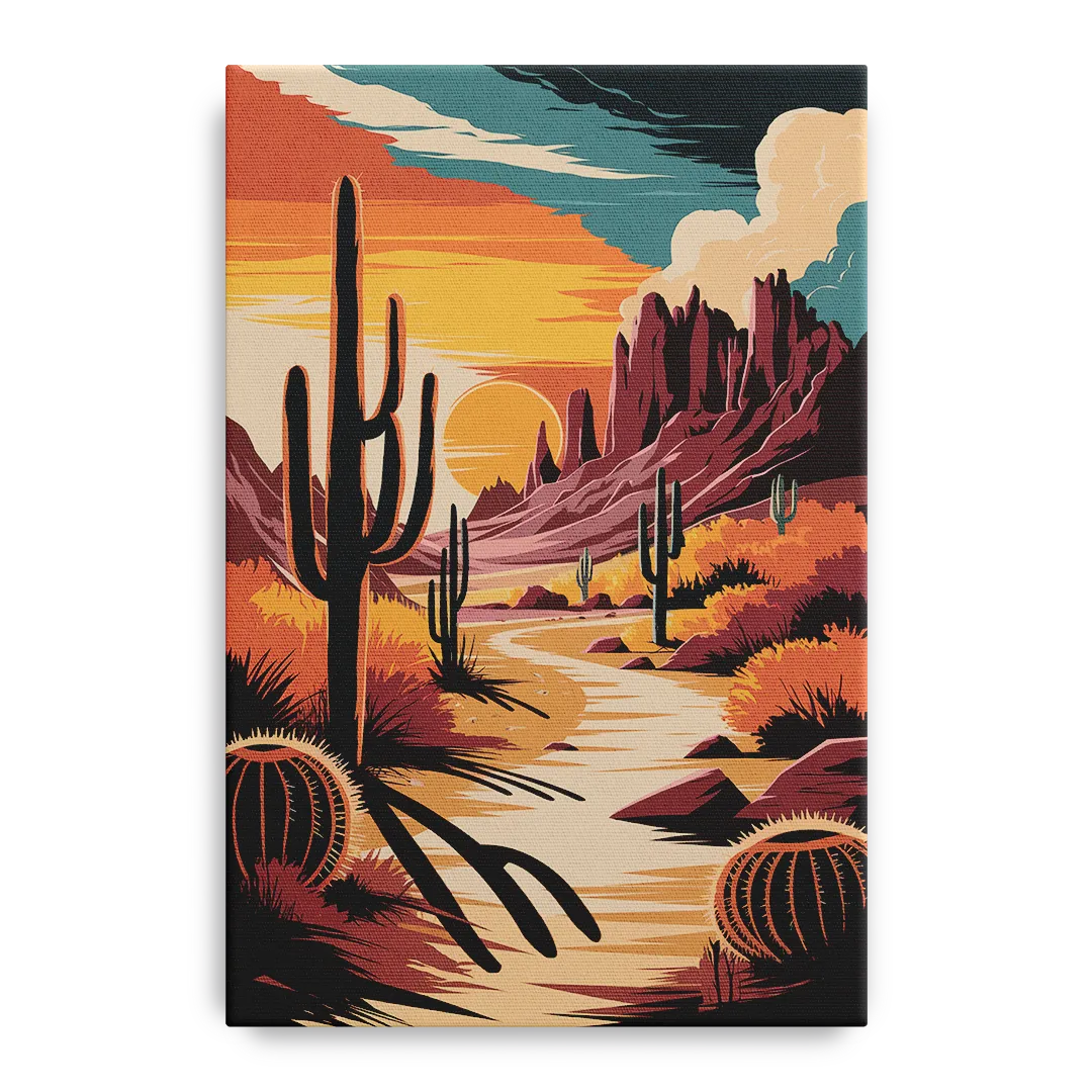 Tombstone Desert Sunset Front - Canvas Wall Art