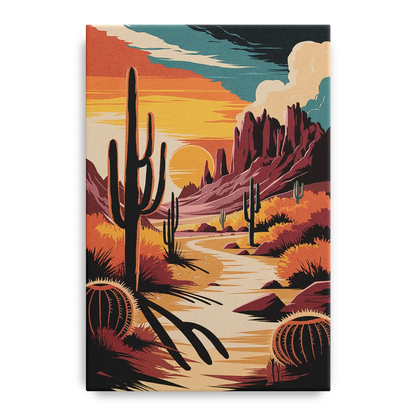 Tombstone Desert Sunset Front - Canvas Wall Art