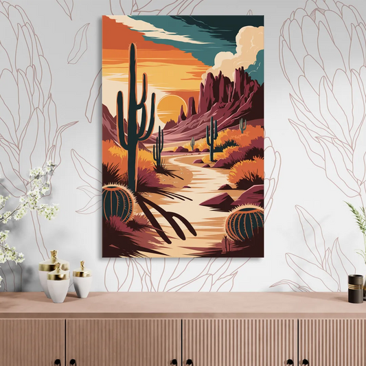 Tombstone Desert Sunset Living Room - Canvas Wall Art