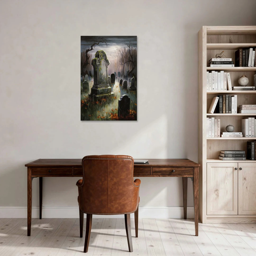 Tombstone Eerie Twilight - Canvas Wall Art - Office - 24x36
