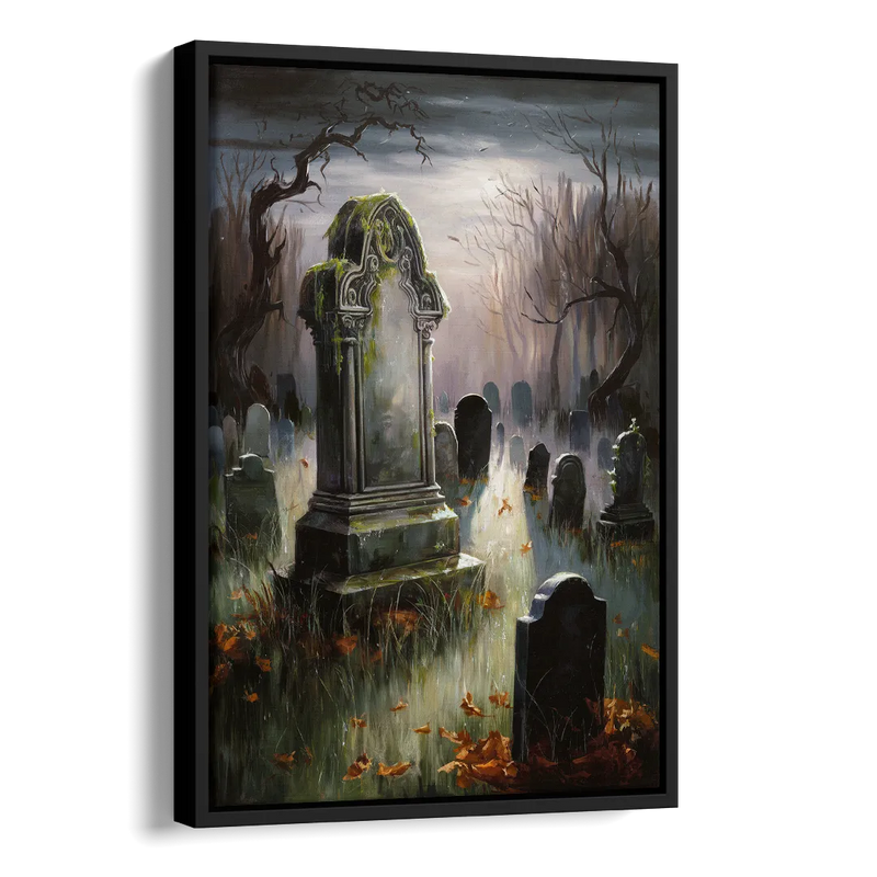 Tombstone Eerie Twilight Side - Black Canvas Wall Art