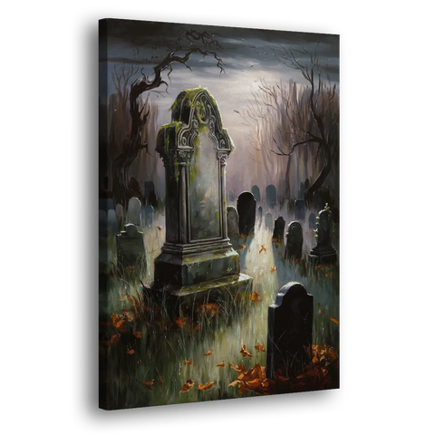 Tombstone Eerie Twilight - Canvas Wall Art