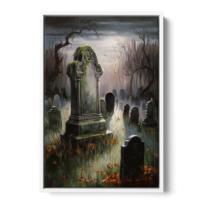 Tombstone Eerie Twilight Front - White Canvas Wall Art