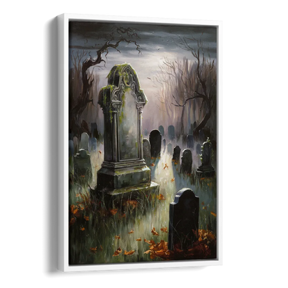 Tombstone Eerie Twilight Side - White Canvas Wall Art