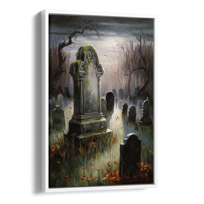 Tombstone Eerie Twilight Side - White Canvas Wall Art