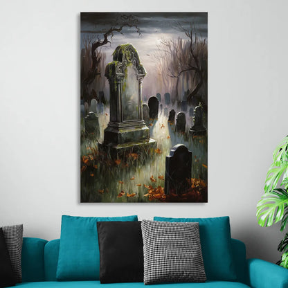 Tombstone Eerie Twilight Living Room - Canvas Wall Art