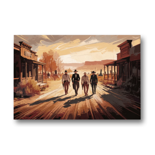 Tombstone Gunfight Scenery - Canvas Wall Art - Front