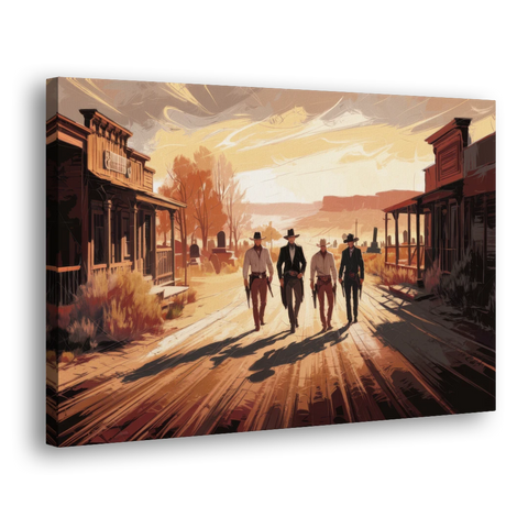 Tombstone Gunfight Scenery - Canvas Wall Art - Side