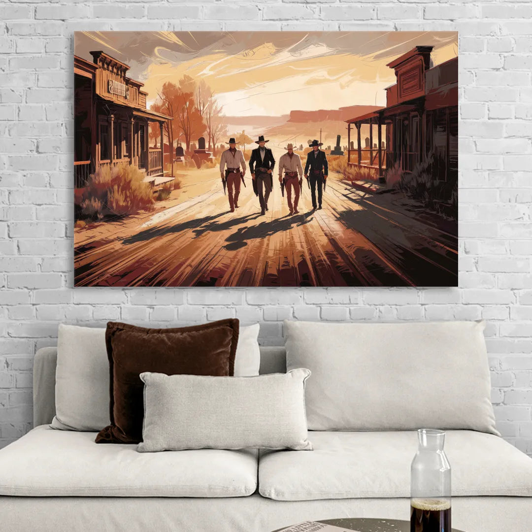 Tombstone Gunfight Scenery Sitting Room - Canvas Wall Art