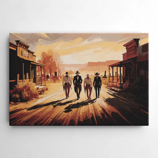 Tombstone Gunfight Scenery - Canvas Wall Art