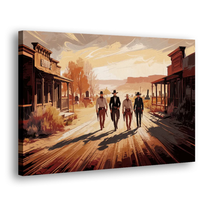 Tombstone Gunfight Scenery Side - Canvas Wall Art