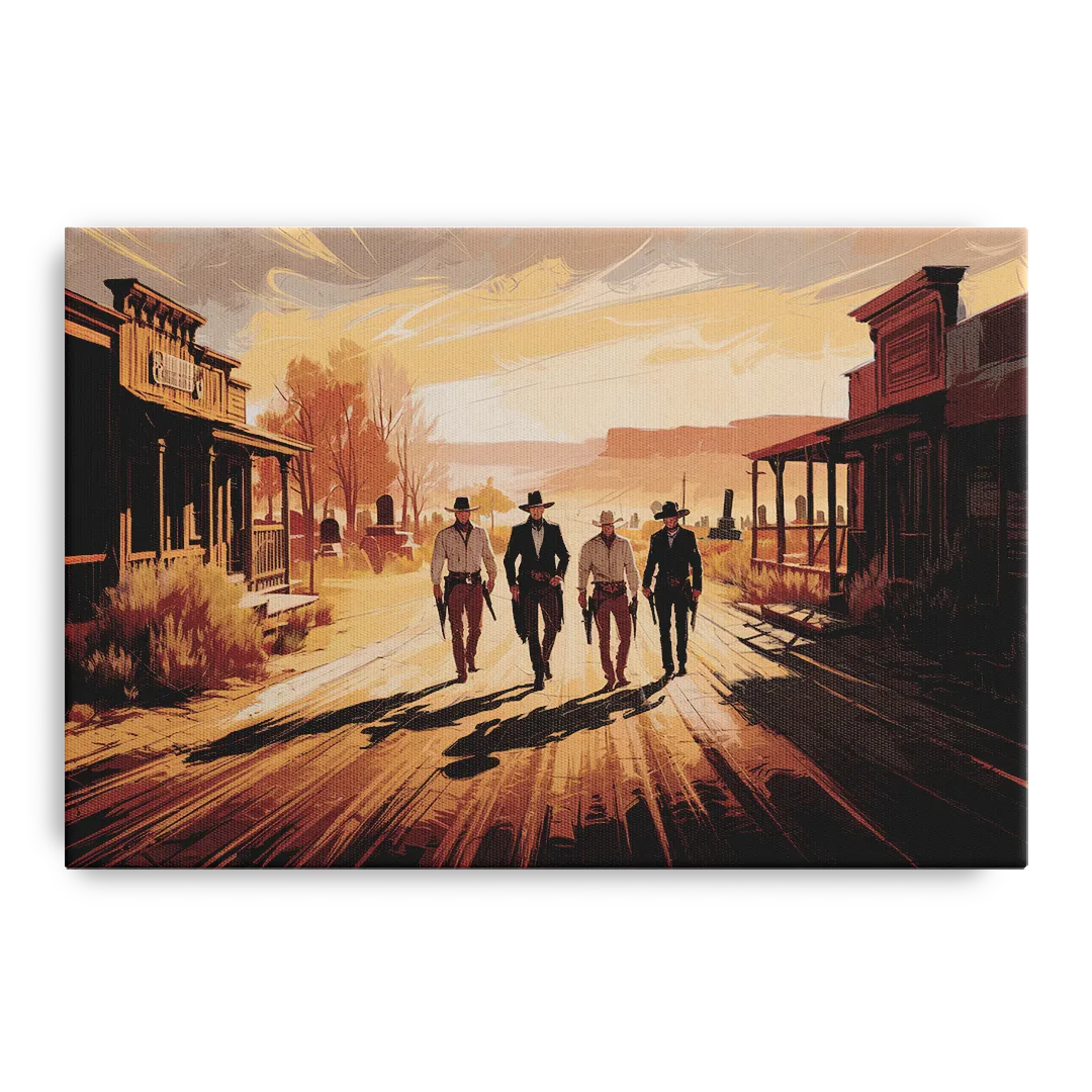 Tombstone Gunfight Scenery Front - Canvas Wall Art