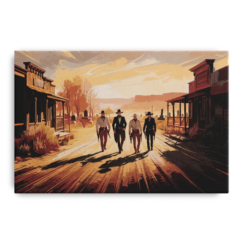 Tombstone Gunfight Scenery Front - Canvas Wall Art