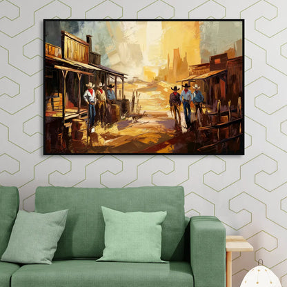 Tombstone Historic Landmarks Sitting Room - Black Canvas Wall Art