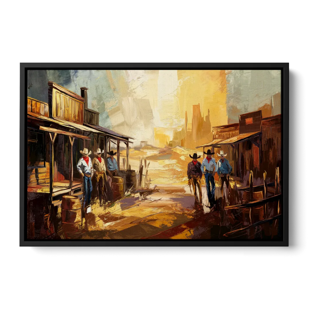 Tombstone Historic Landmarks Front - Black Canvas Wall Art