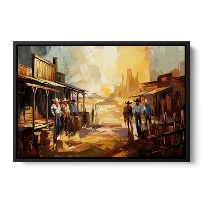 Tombstone Historic Landmarks Front - Black Canvas Wall Art