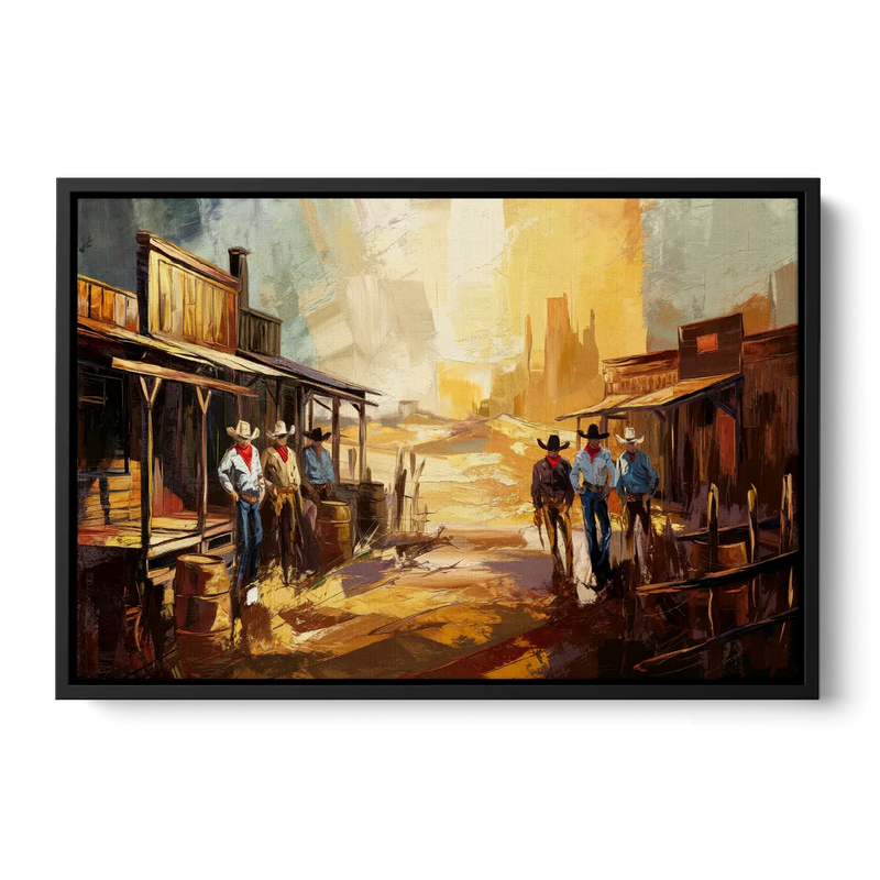 Tombstone Historic Landmarks Front - Black Canvas Wall Art