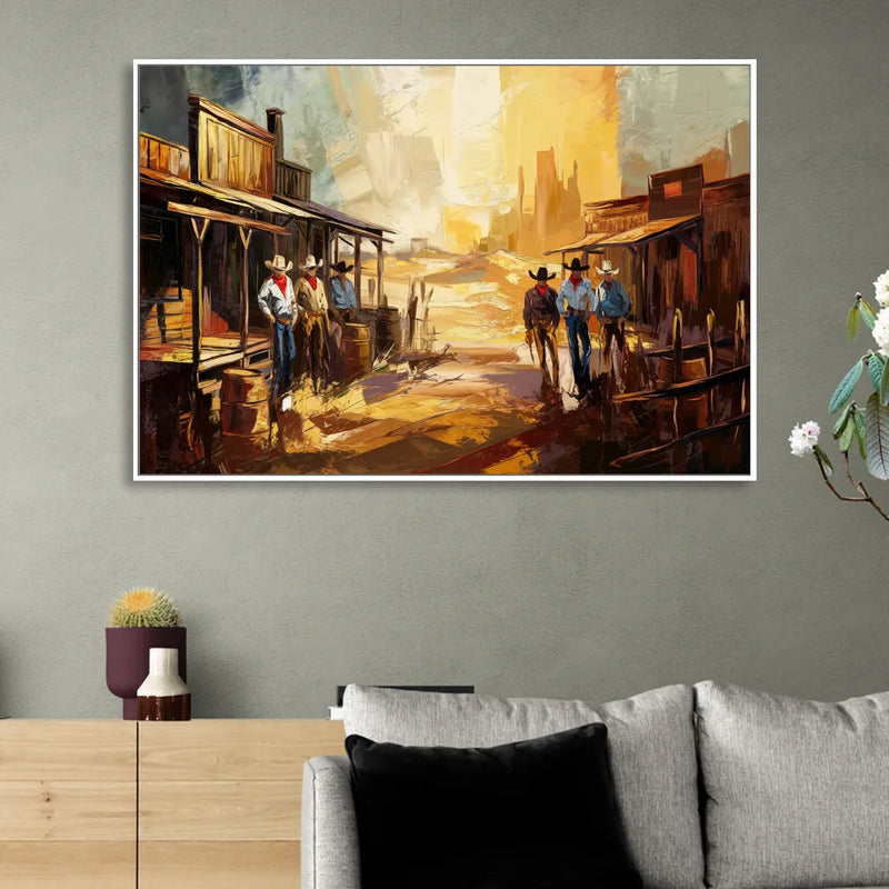 Tombstone Historic Landmarks Sitting Room - White Canvas Wall Art