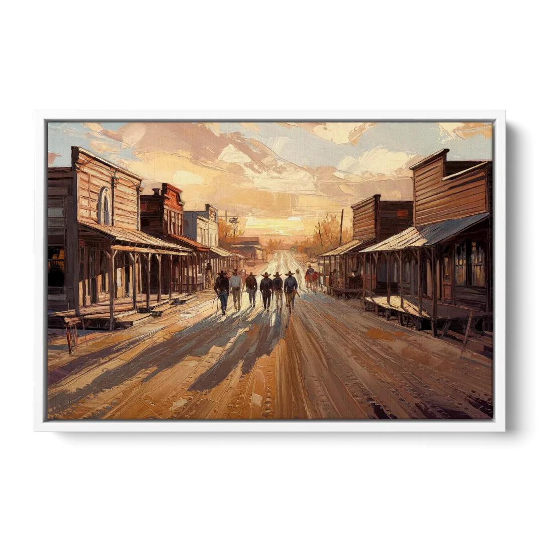 Tombstone Historic Main Street Front - White Canvas Wall Art