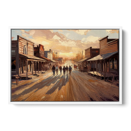 Tombstone Historic Main Street Front - White Canvas Wall Art