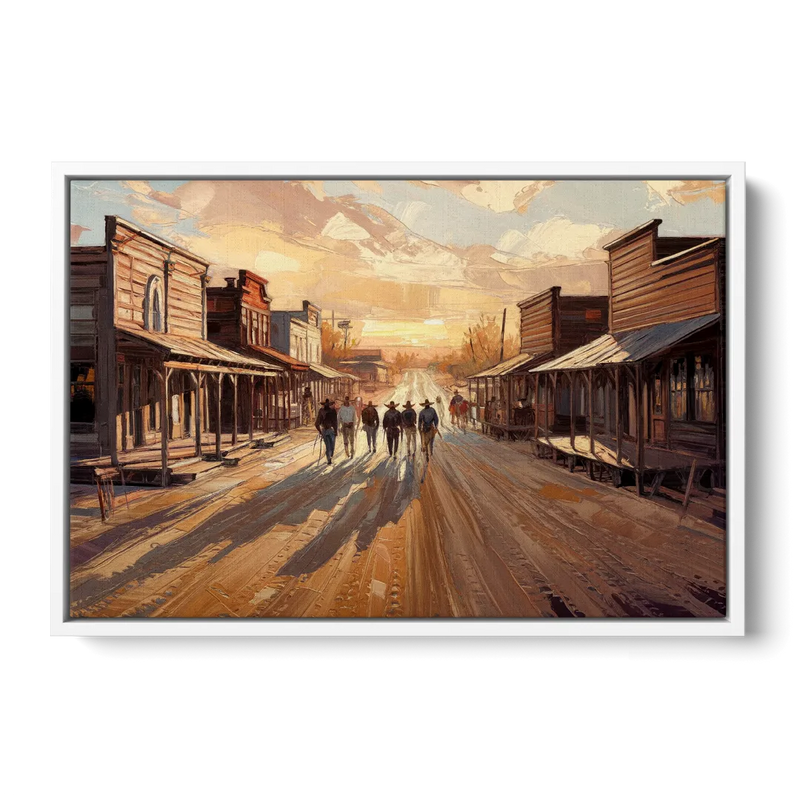 Tombstone Historic Main Street Front - White Canvas Wall Art