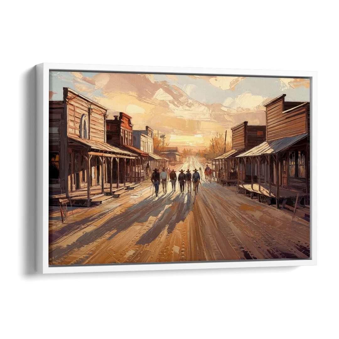 Tombstone Historic Main Street Side - White Canvas Wall Art