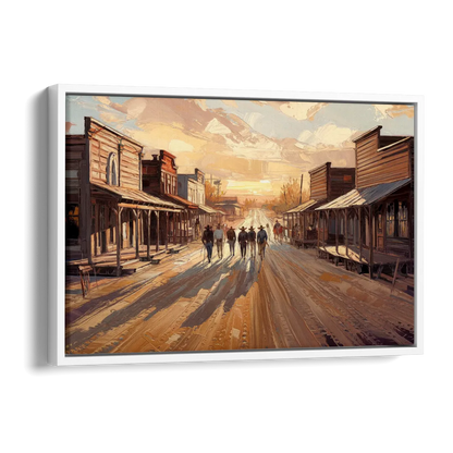 Tombstone Historic Main Street Side - White Canvas Wall Art