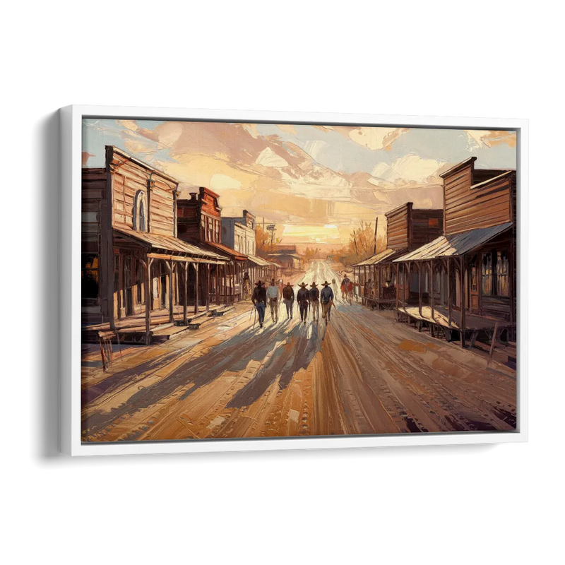 Tombstone Historic Main Street Side - White Canvas Wall Art