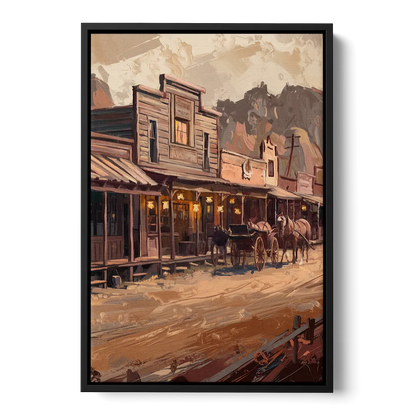 Tombstone Old West Charm Front - Black Canvas Wall Art