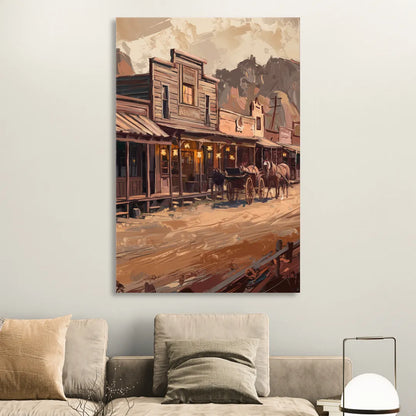 Tombstone Old West Charm Sitting Room - Canvas Wall Art