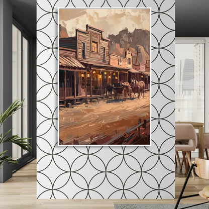 Tombstone Old West Charm Living Room - White Canvas Wall Art