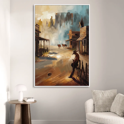 Tombstone Western Heritage Living Room - White Canvas Wall Art