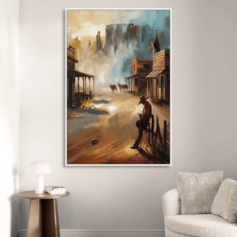 Tombstone Western Heritage Living Room - White Canvas Wall Art