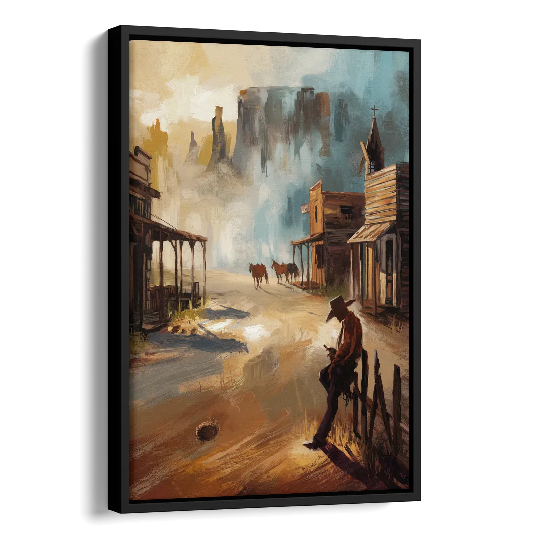 Tombstone Western Heritage Side - Black Canvas Wall Art