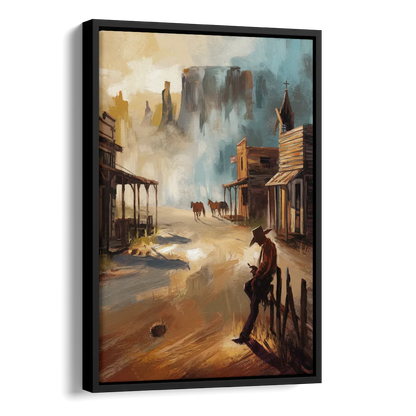 Tombstone Western Heritage Side - Black Canvas Wall Art
