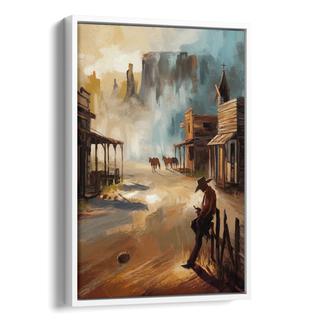 Tombstone Western Heritage Side - White Canvas Wall Art