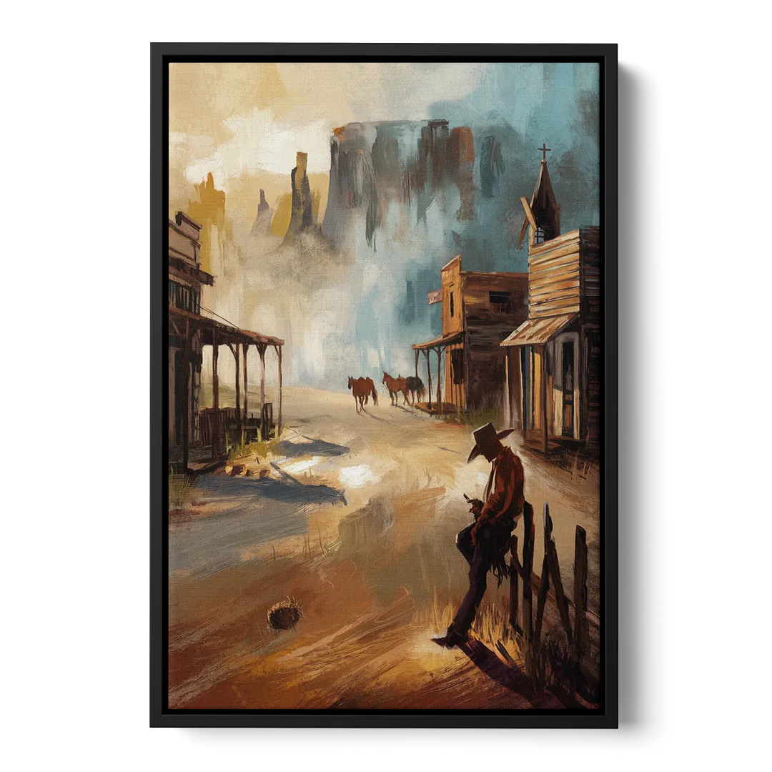 Tombstone Western Heritage Front - Black Canvas Wall Art