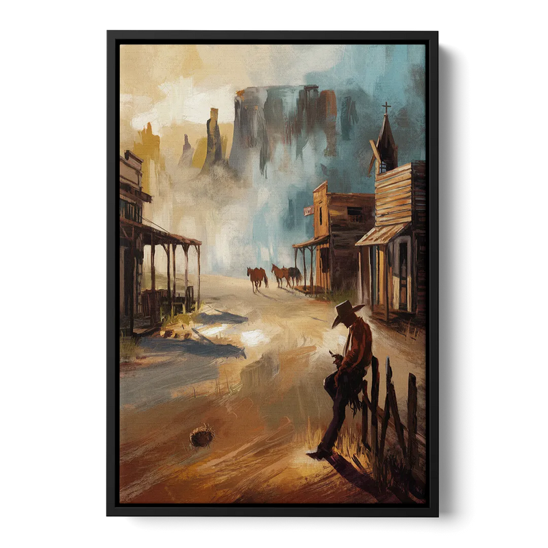 Tombstone Western Heritage Front - Black Canvas Wall Art