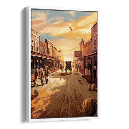 Tombstone Wild West Vibes Side - White Canvas Wall Art