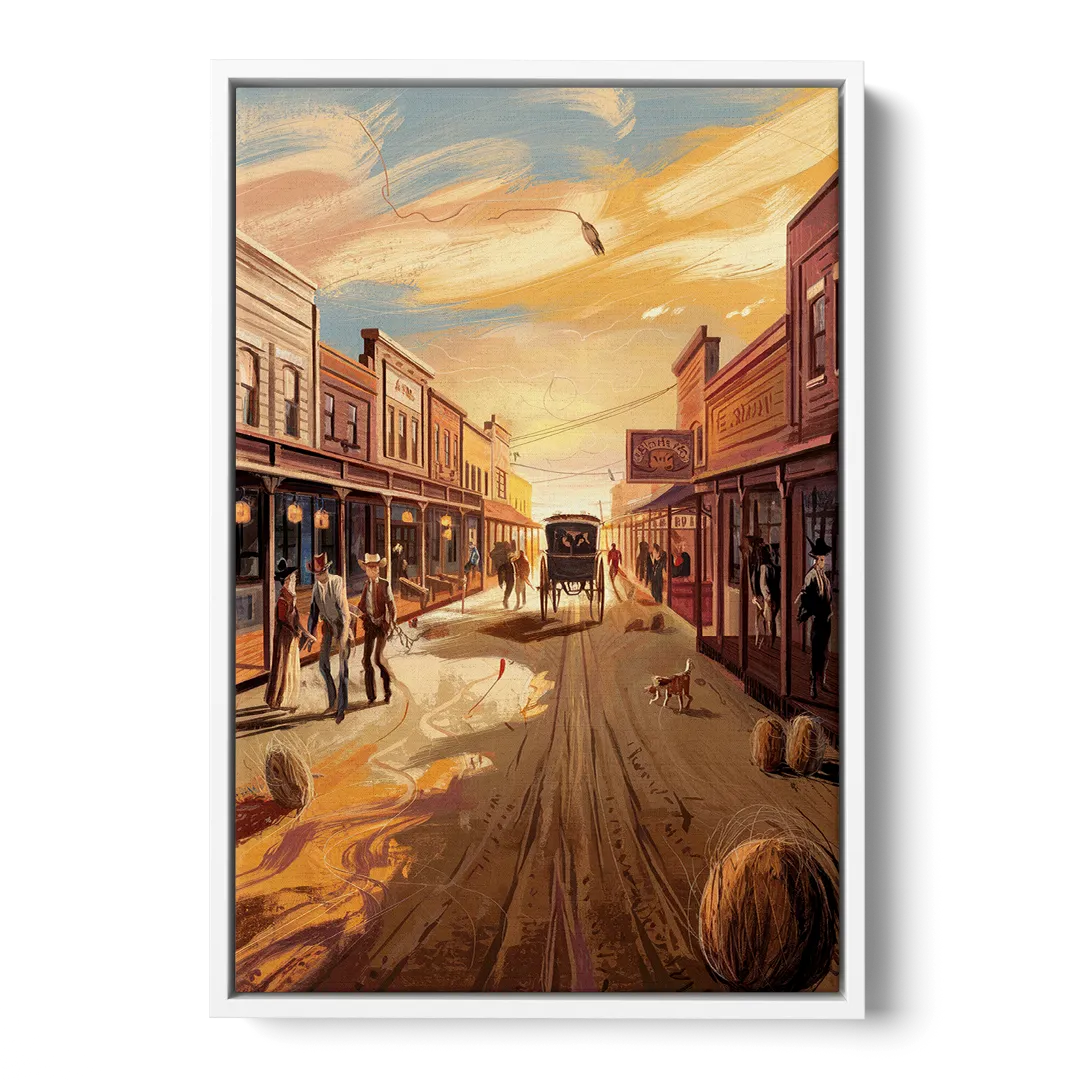 Tombstone Wild West Vibes Front - White Canvas Wall Art