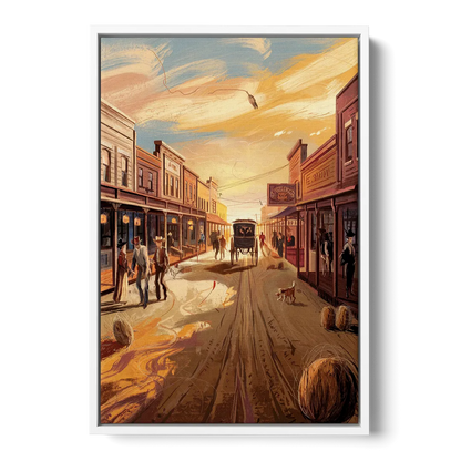 Tombstone Wild West Vibes Front - White Canvas Wall Art