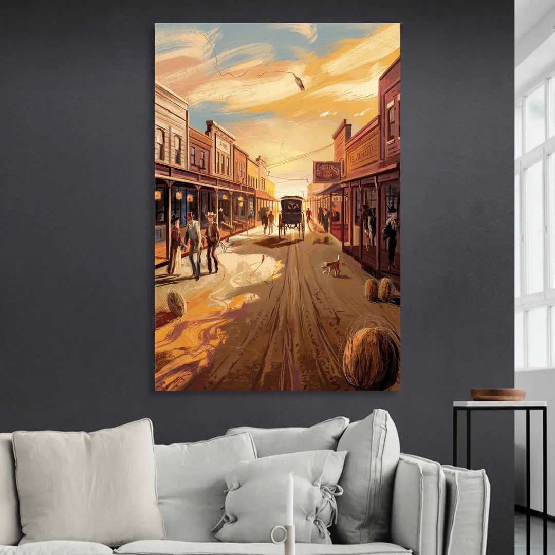 Tombstone Wild West Vibes Sitting Room - Canvas Wall Art