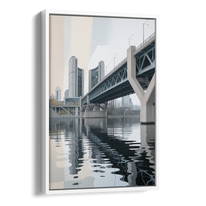 Toronto Cherry Street Bridge Side - White Canvas Wall Art