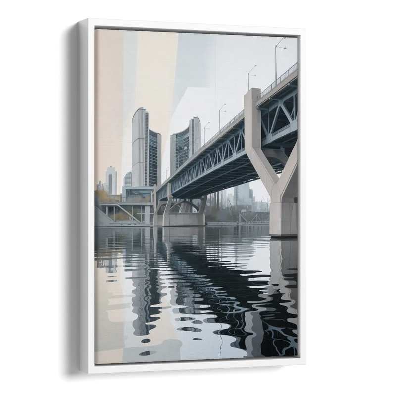 Toronto Cherry Street Bridge Side - White Canvas Wall Art
