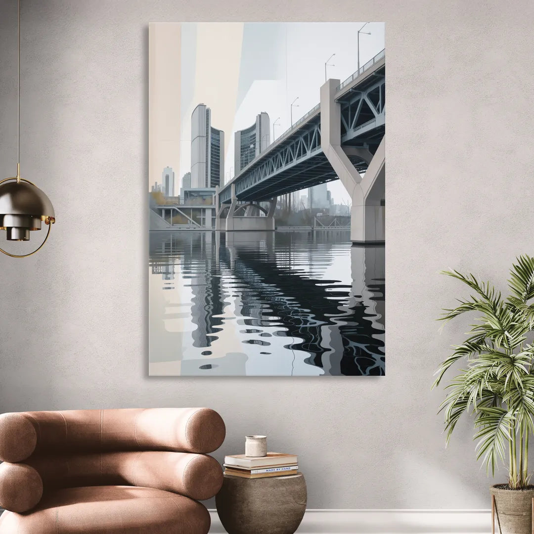 Toronto Cherry Street Bridge Sitting Room - Canvas Wall Art