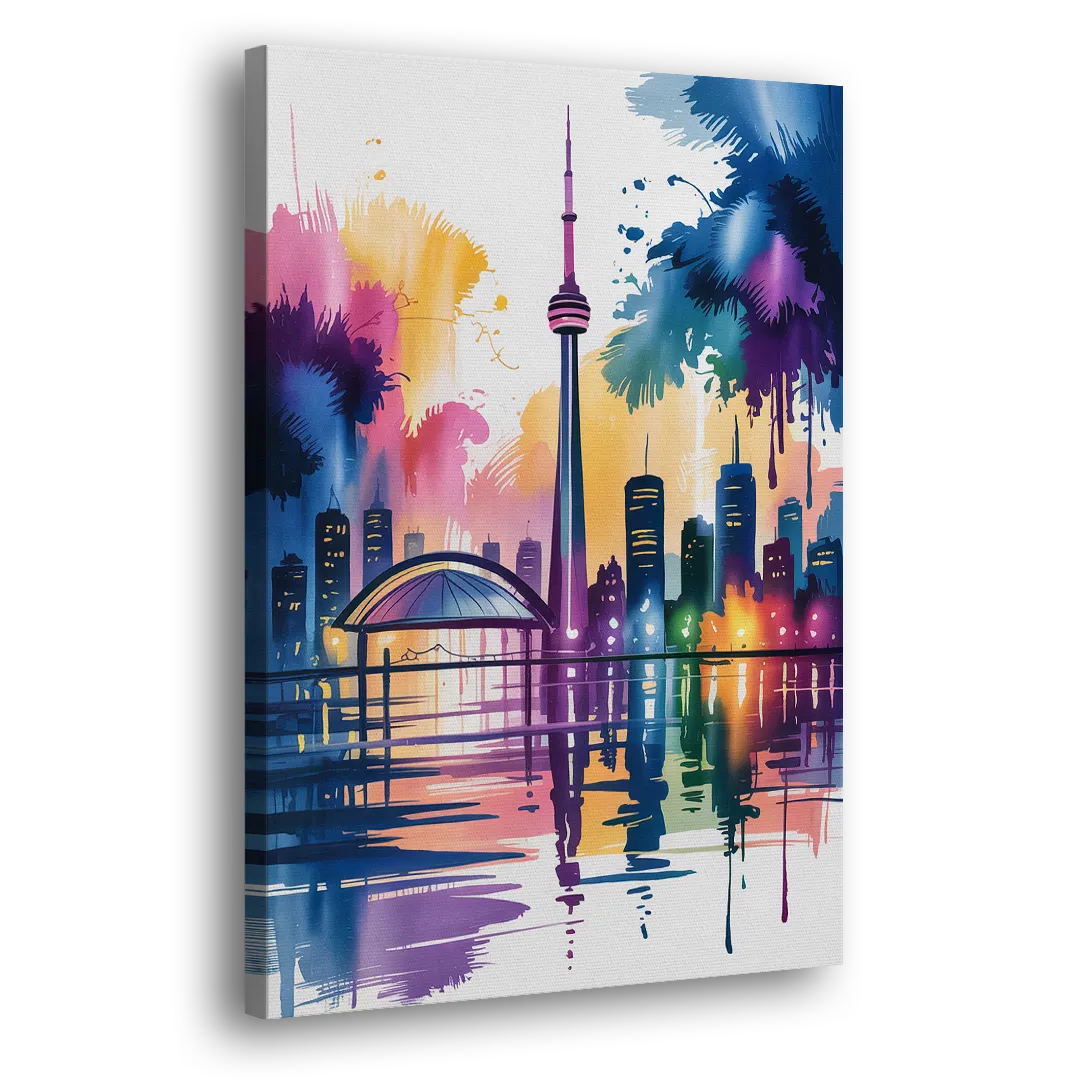 Toronto City Lights Side - Canvas Wall Art