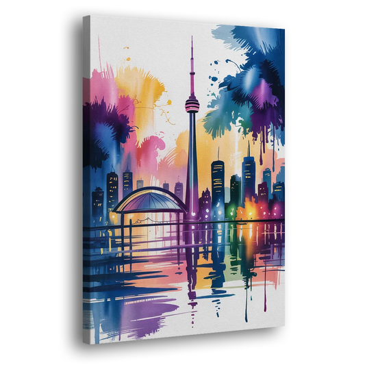 Toronto City Lights Side - Canvas Wall Art